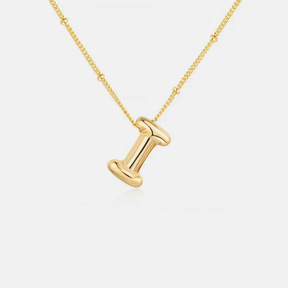 Gold-Plated Bubble Initial Necklace - Tredona LLC