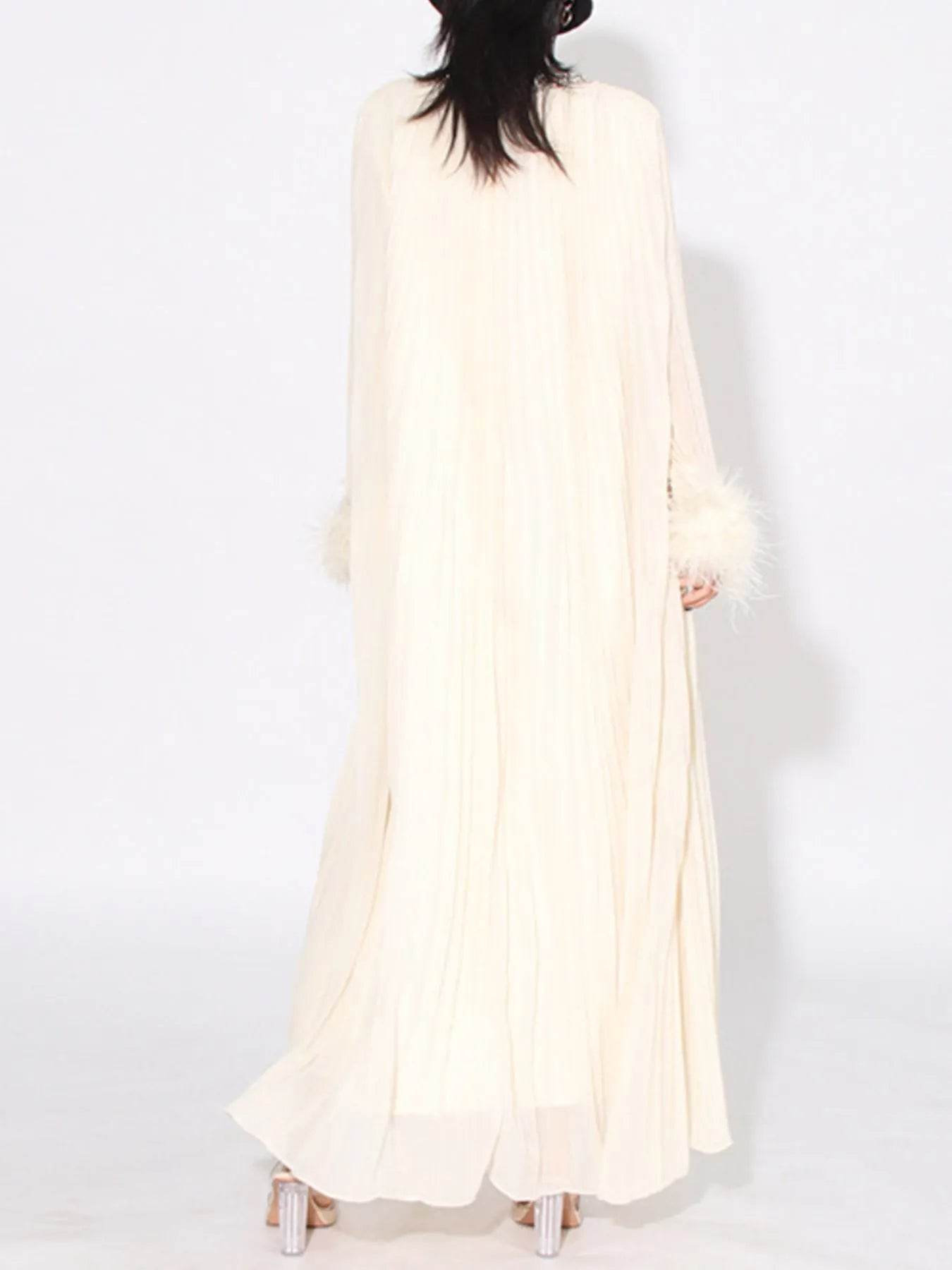 Rhinestone Long Sleeve Maxi Dress - Tredona LLC