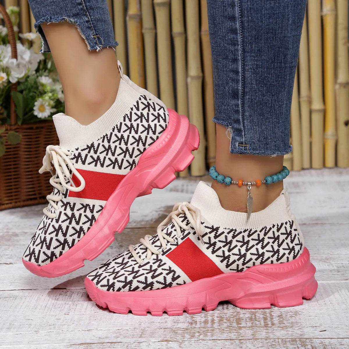 Lace Up Platform Sneakers - Tredona LLC