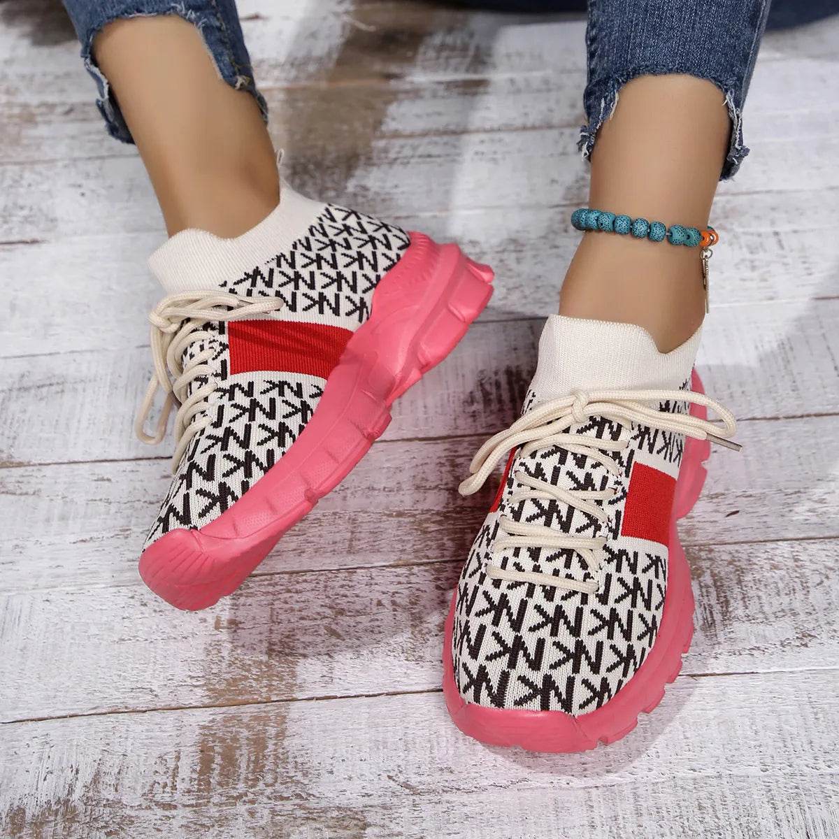 Lace Up Platform Sneakers - Tredona LLC