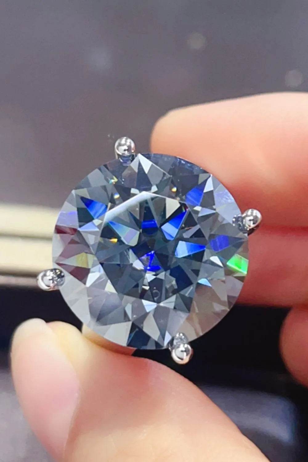 20 Carat Moissanite 925 Sterling Silver Ring - Tredona LLC