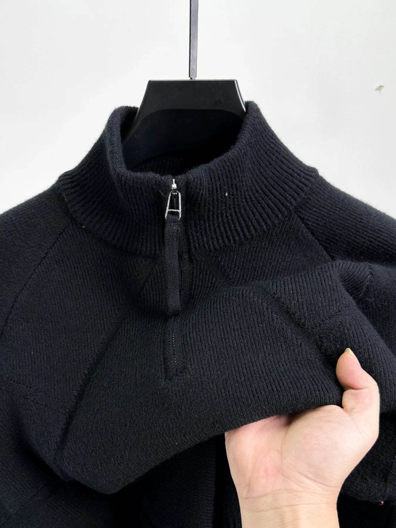 Men's Half-Zip Turtleneck Cardigan - Tredona LLC