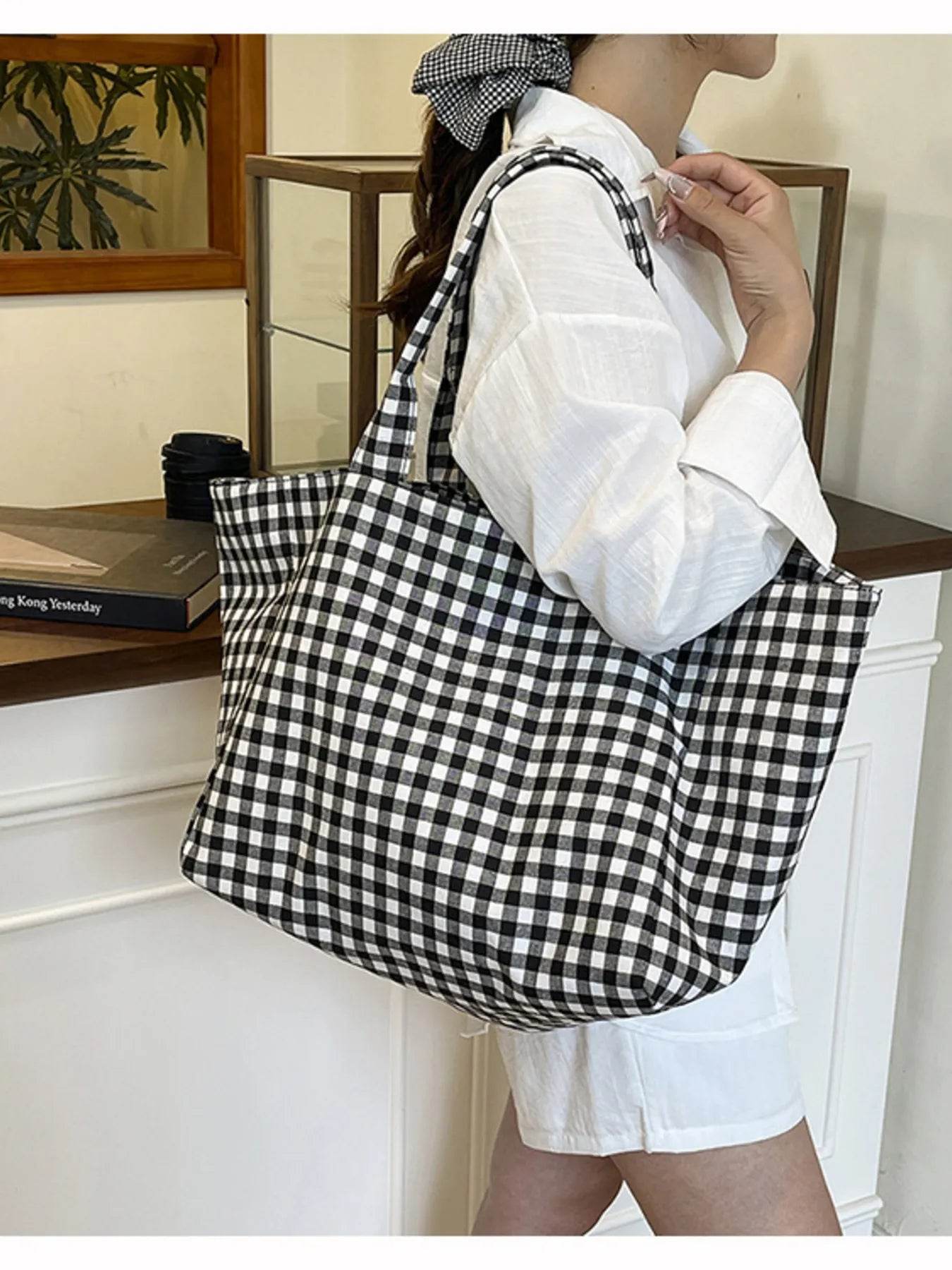 Classic Plaid Tote Bag - Tredona LLC