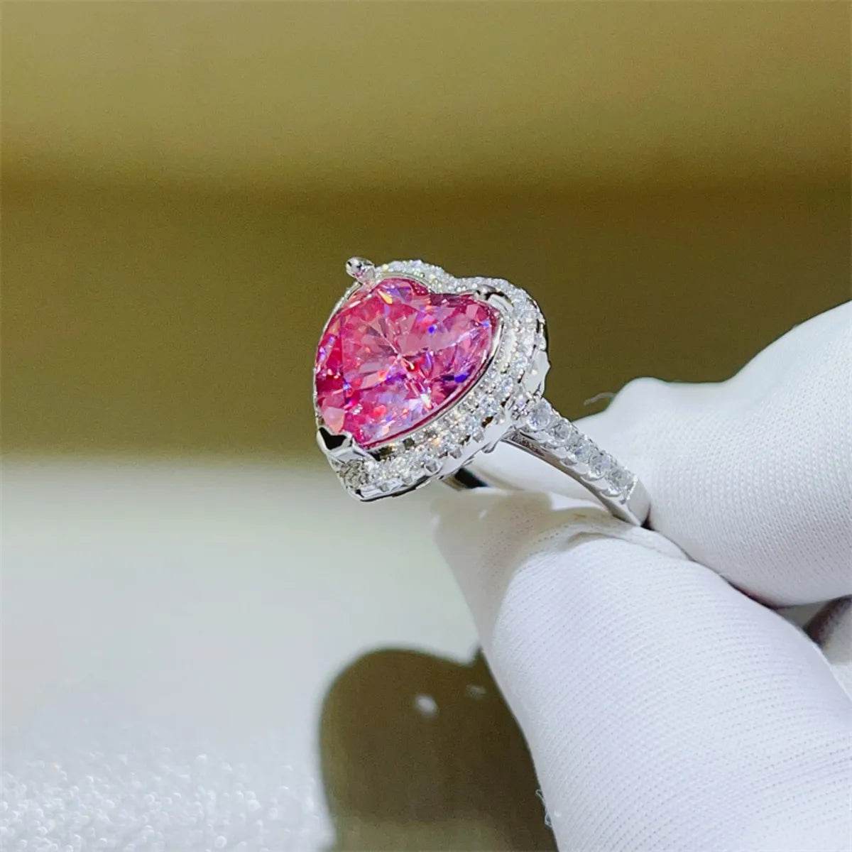 5 Carat Moissanite 925 Sterling Silver Heart Ring - Tredona LLC