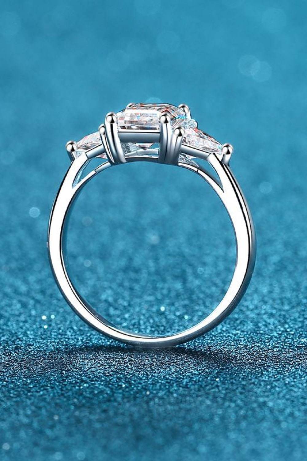 3 Carat Moissanite 925 Sterling Silver Rhodium-Plated Ring - Tredona LLC