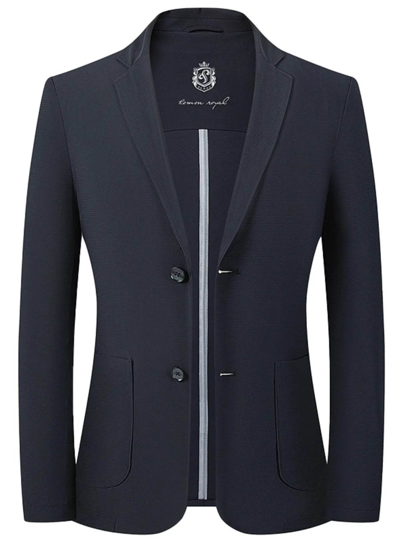 Men's Lapel Collar Long Sleeve Blazer - Tredona LLC
