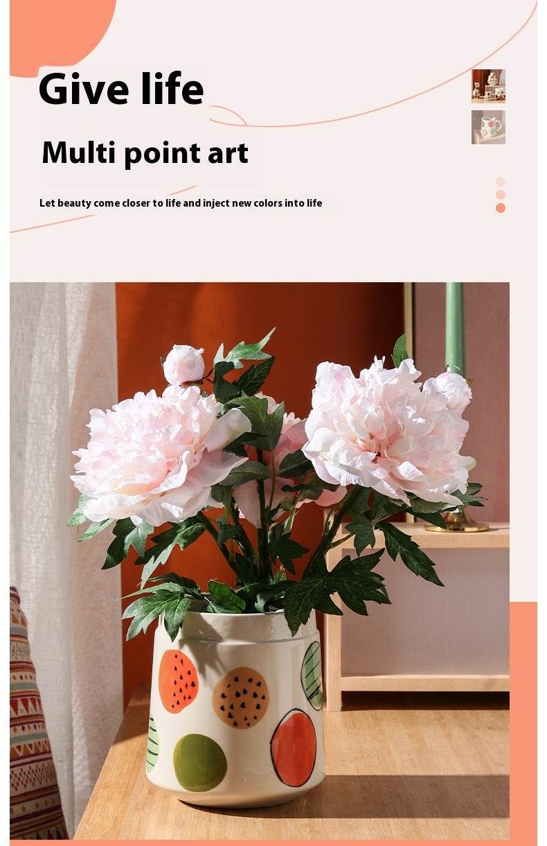 Creative Hand-painted Ceramic Vase Living Room Decoration Home Decoration - Tredona LLC