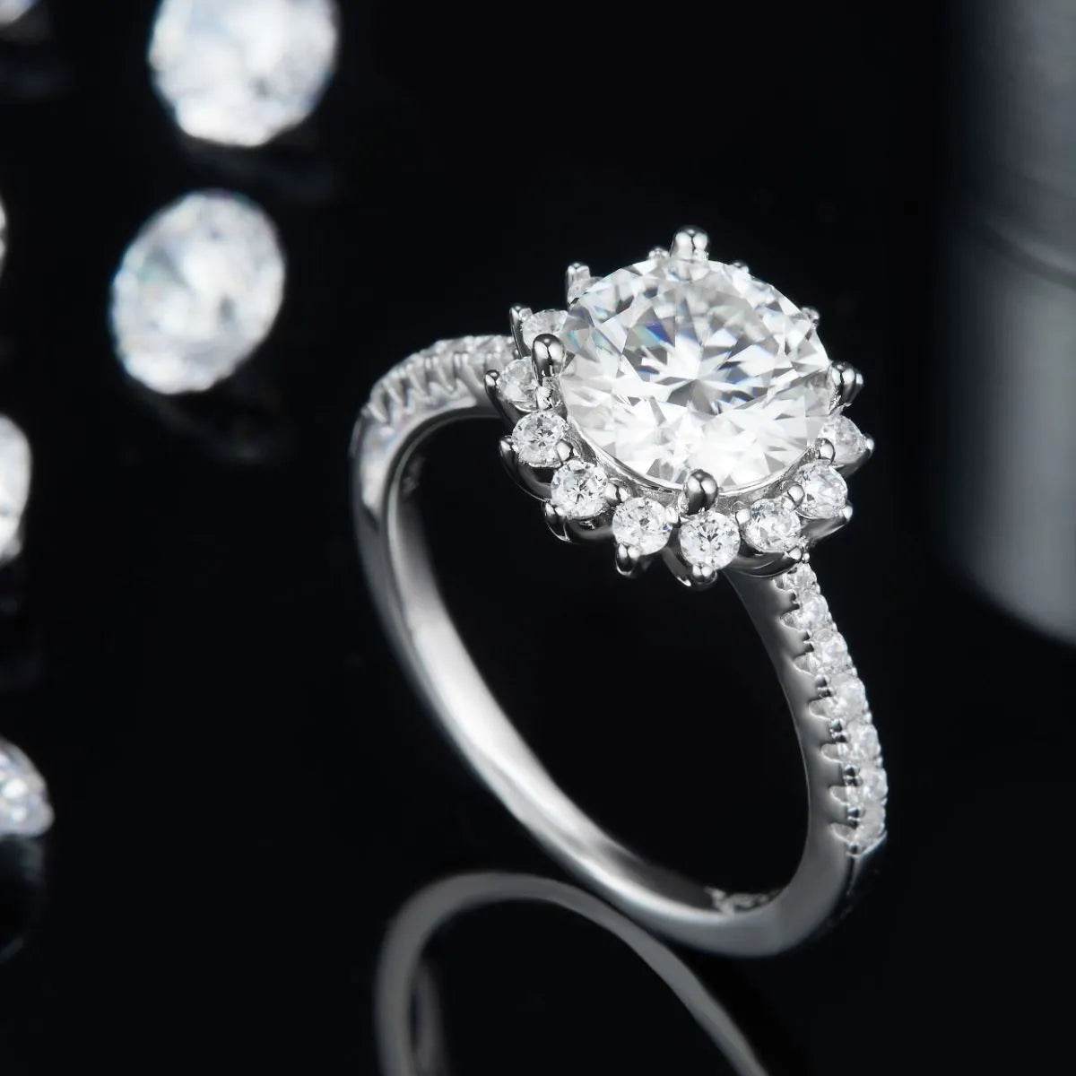 2 Carat Moissanite 925 Sterling Silver Ring - Tredona LLC