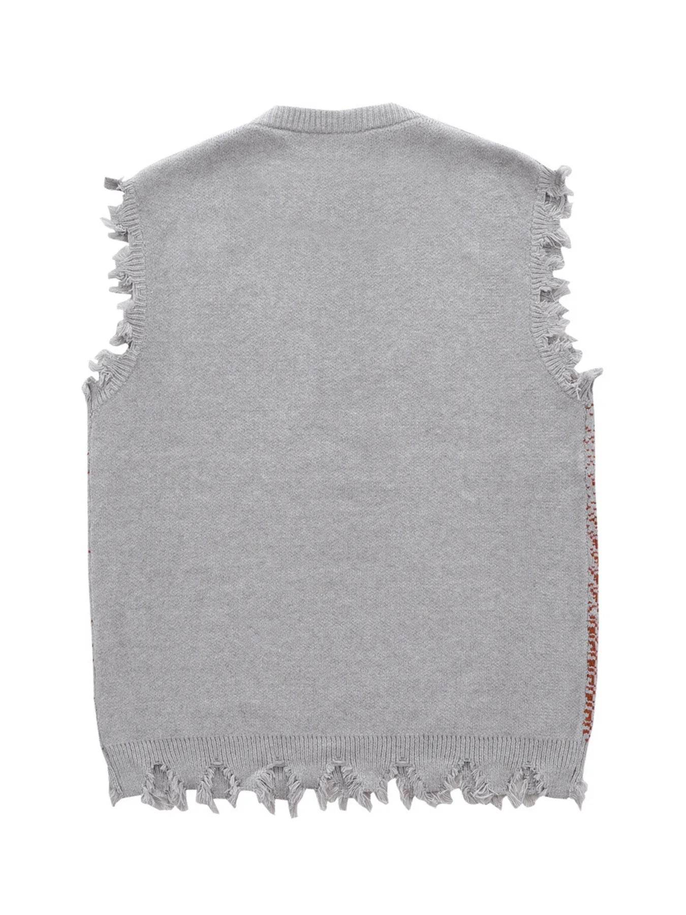Men's Distressed Hem Sweater Vest - Tredona LLC
