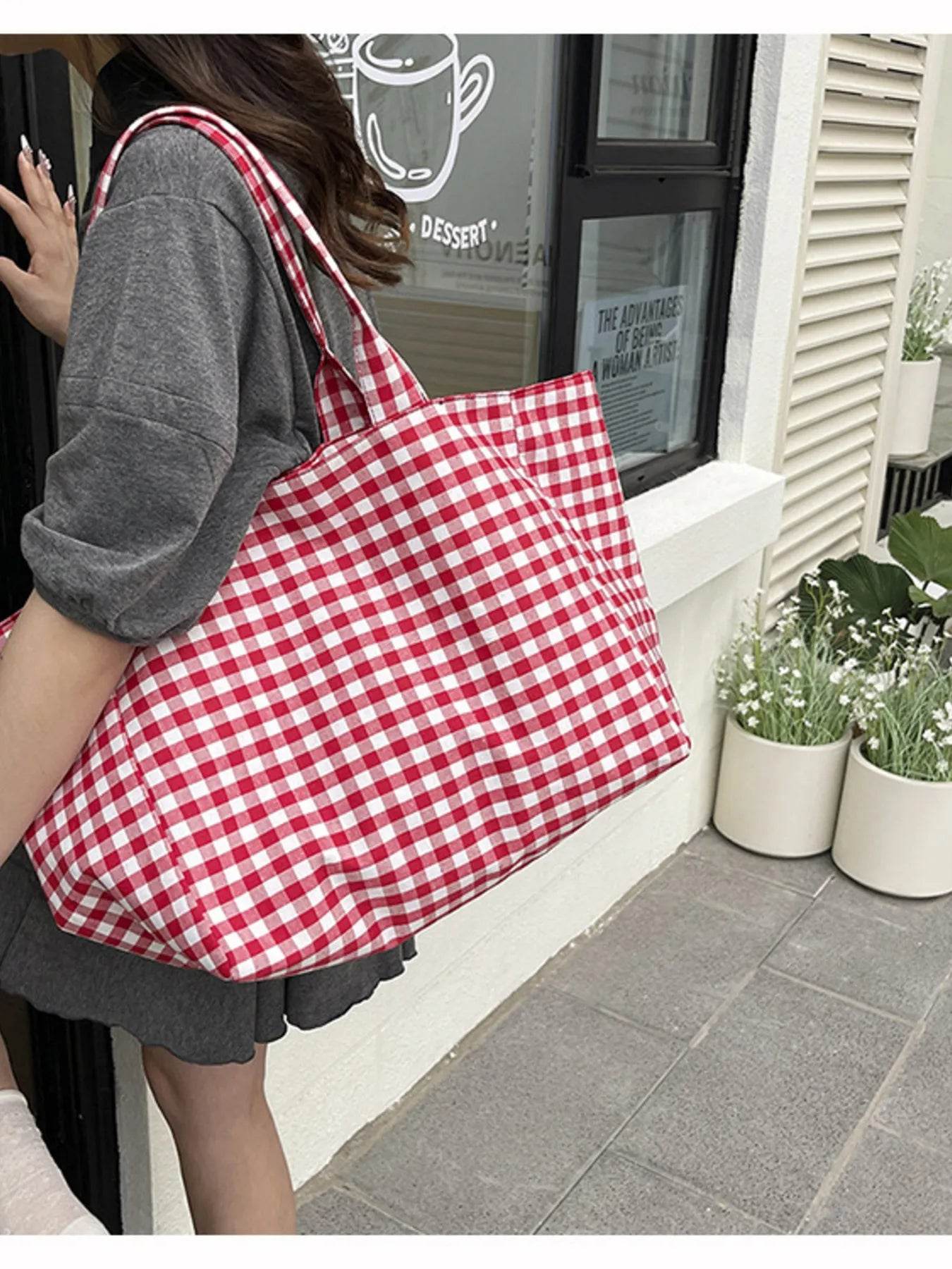 Classic Plaid Tote Bag - Tredona LLC