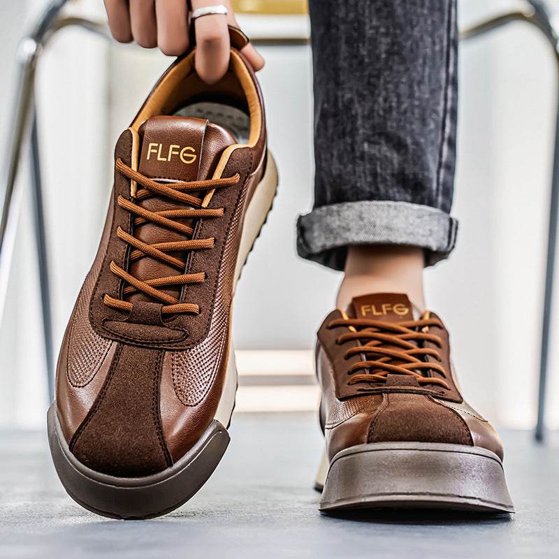 Black Work Casual Leather Shoes Low-cut - Tredona LLC