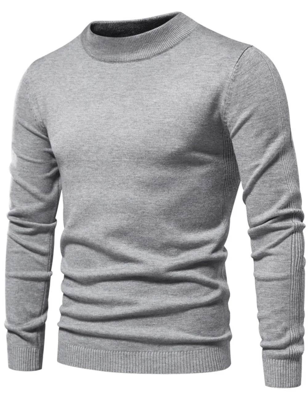 Men's Mock Neck Long Sleeve Sweater - Tredona LLC