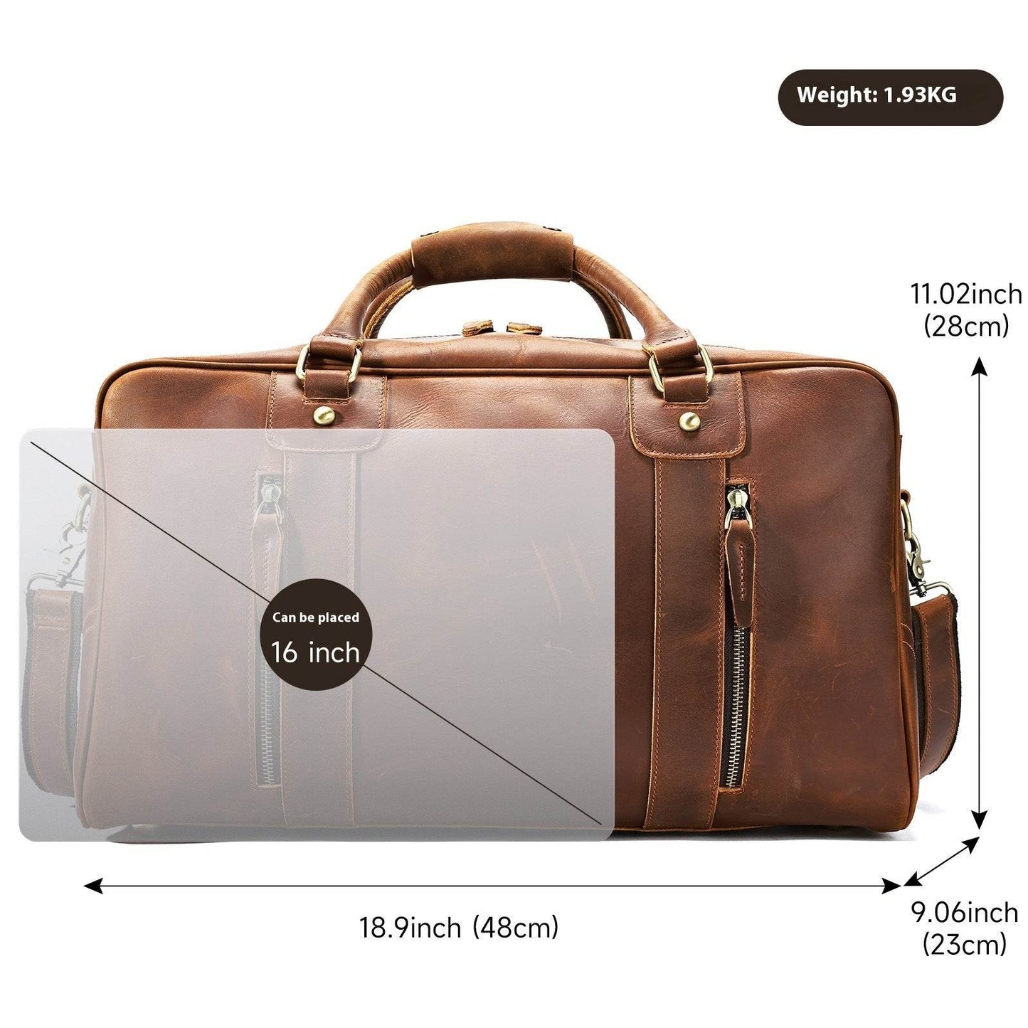 Retro Short-distance Travel Bag Genuine Leather Men - Tredona LLC