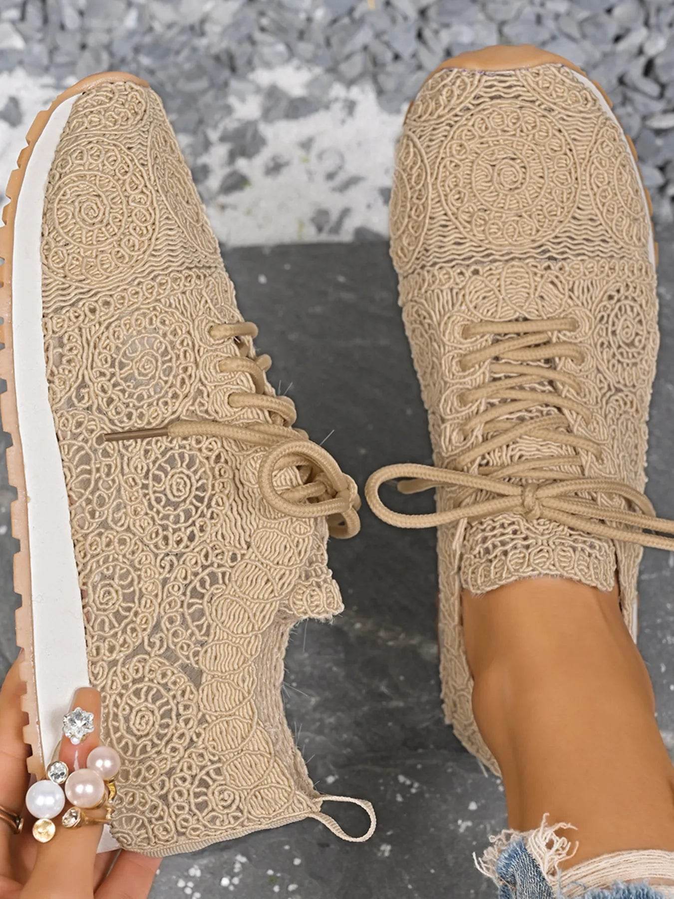 Mesh Lace Up Sneakers - Tredona LLC
