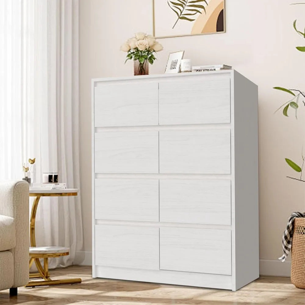 8 Drawers Dresser for Bedroom, Tall Dresser with 8 Drawers Wood Double Dresser Chest of Drawers, Modern Wide Storage Organizer C