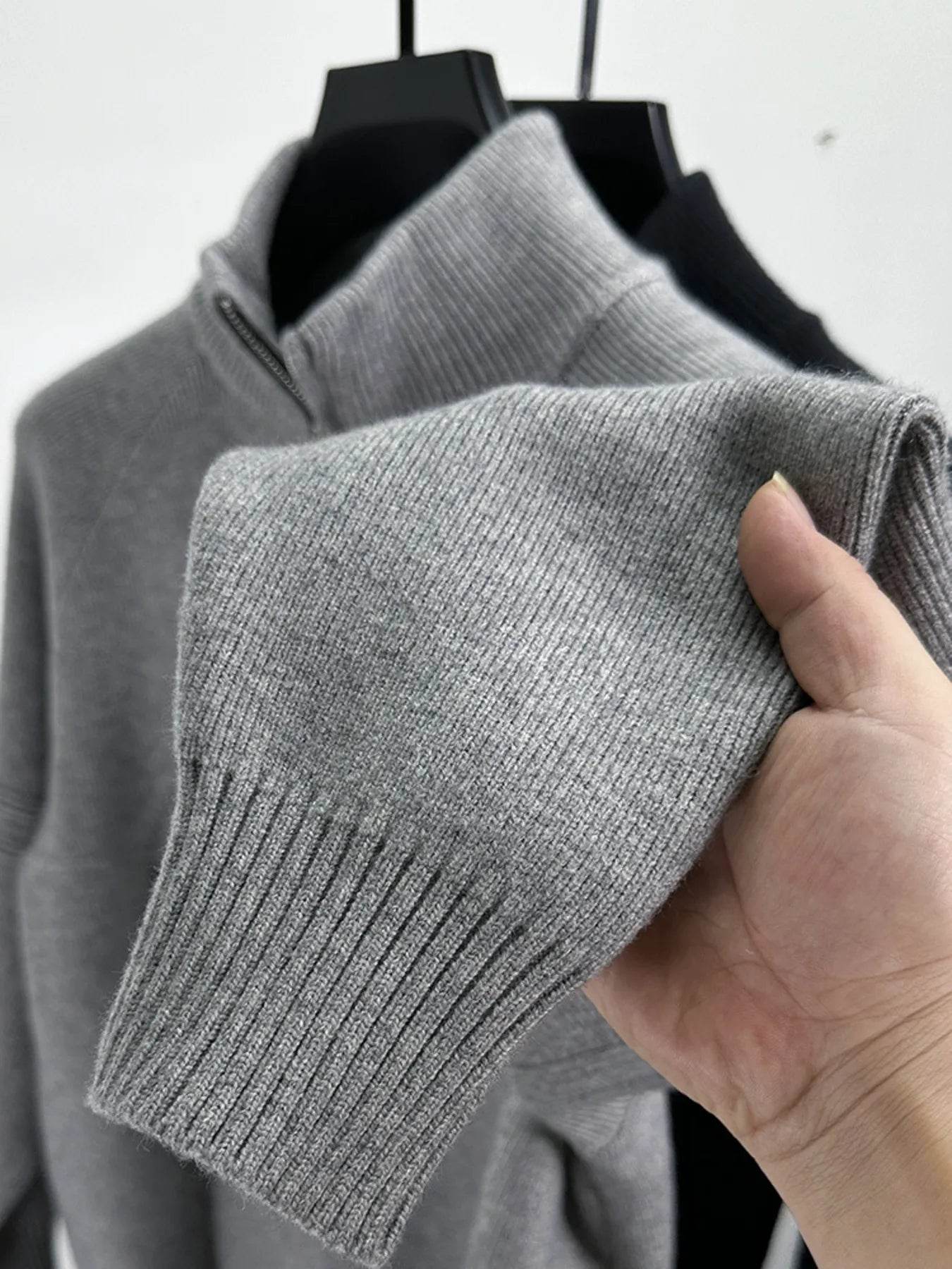 Men's Half-Zip Turtleneck Cardigan - Tredona LLC