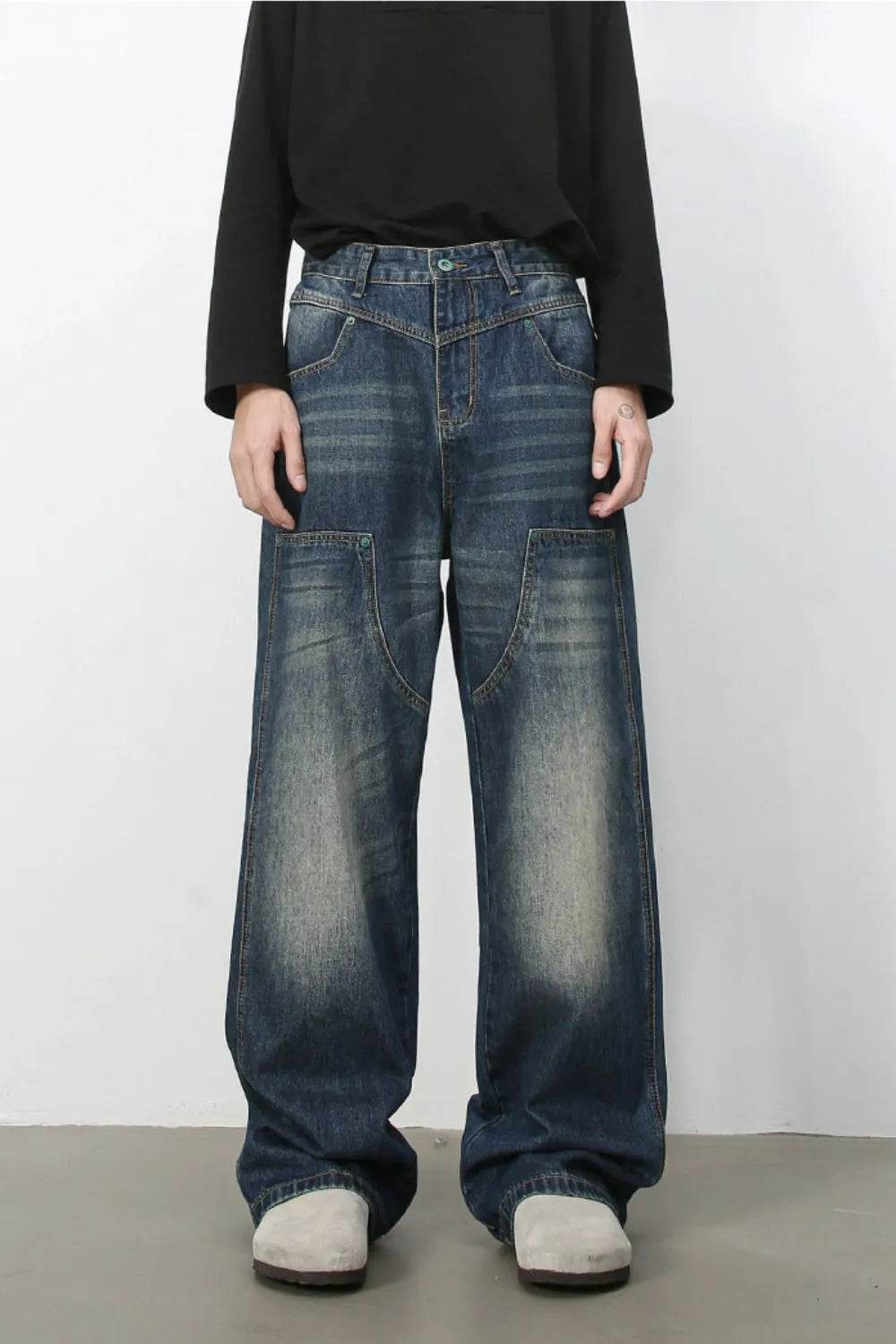 Men's Wide Leg Jeans - Tredona LLC