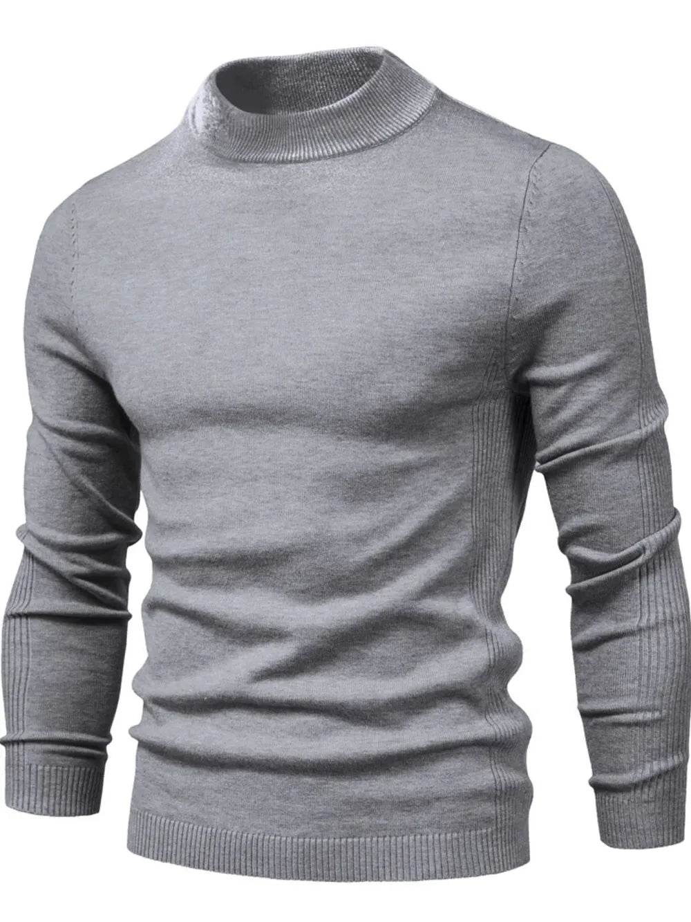 Men's Mock Neck Long Sleeve Sweater - Tredona LLC