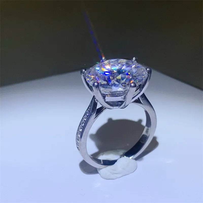 10 Carat Moissanite 925 Sterling Silver Ring - Tredona LLC