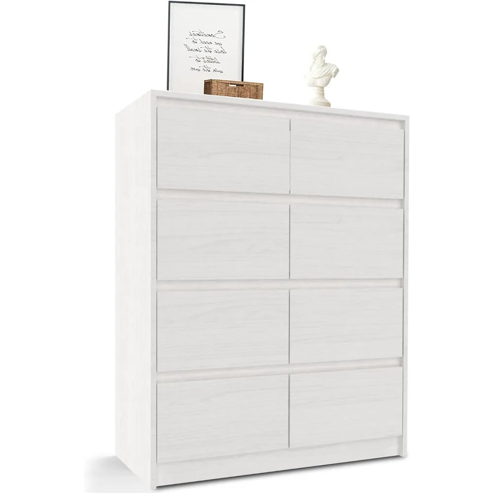 8 Drawers Dresser for Bedroom, Tall Dresser with 8 Drawers Wood Double Dresser Chest of Drawers, Modern Wide Storage Organizer C