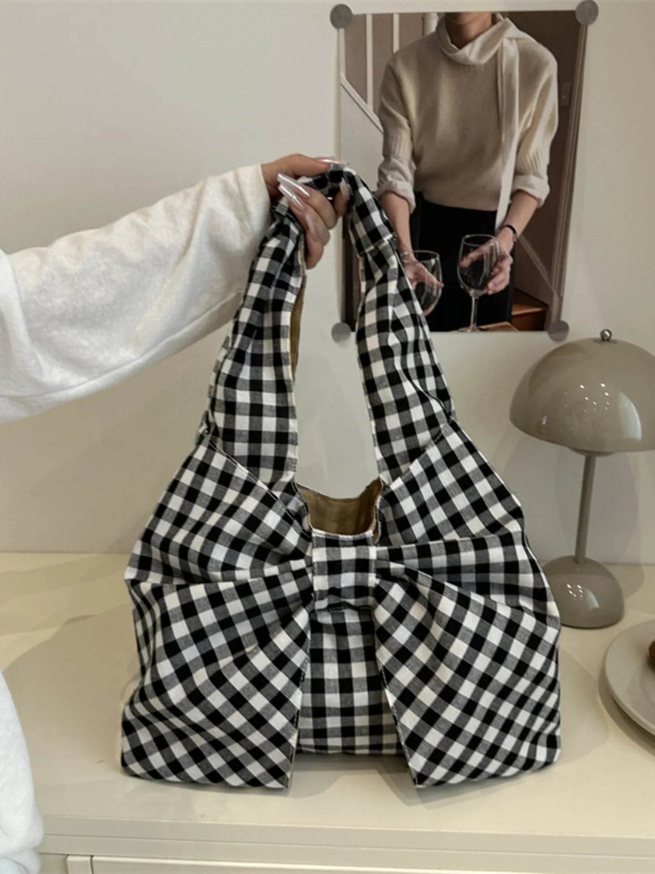 Ruched Bow Shoulder Bag - Tredona LLC
