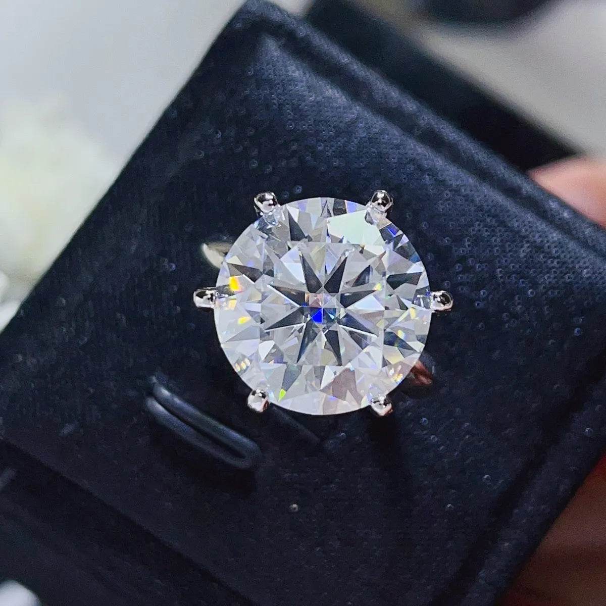10 Carat Moissanite 925 Sterling Silver Ring - Tredona LLC