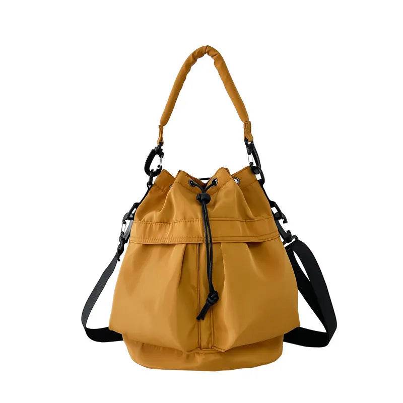 Drawstring Nylon Bucket Bag - Tredona LLC