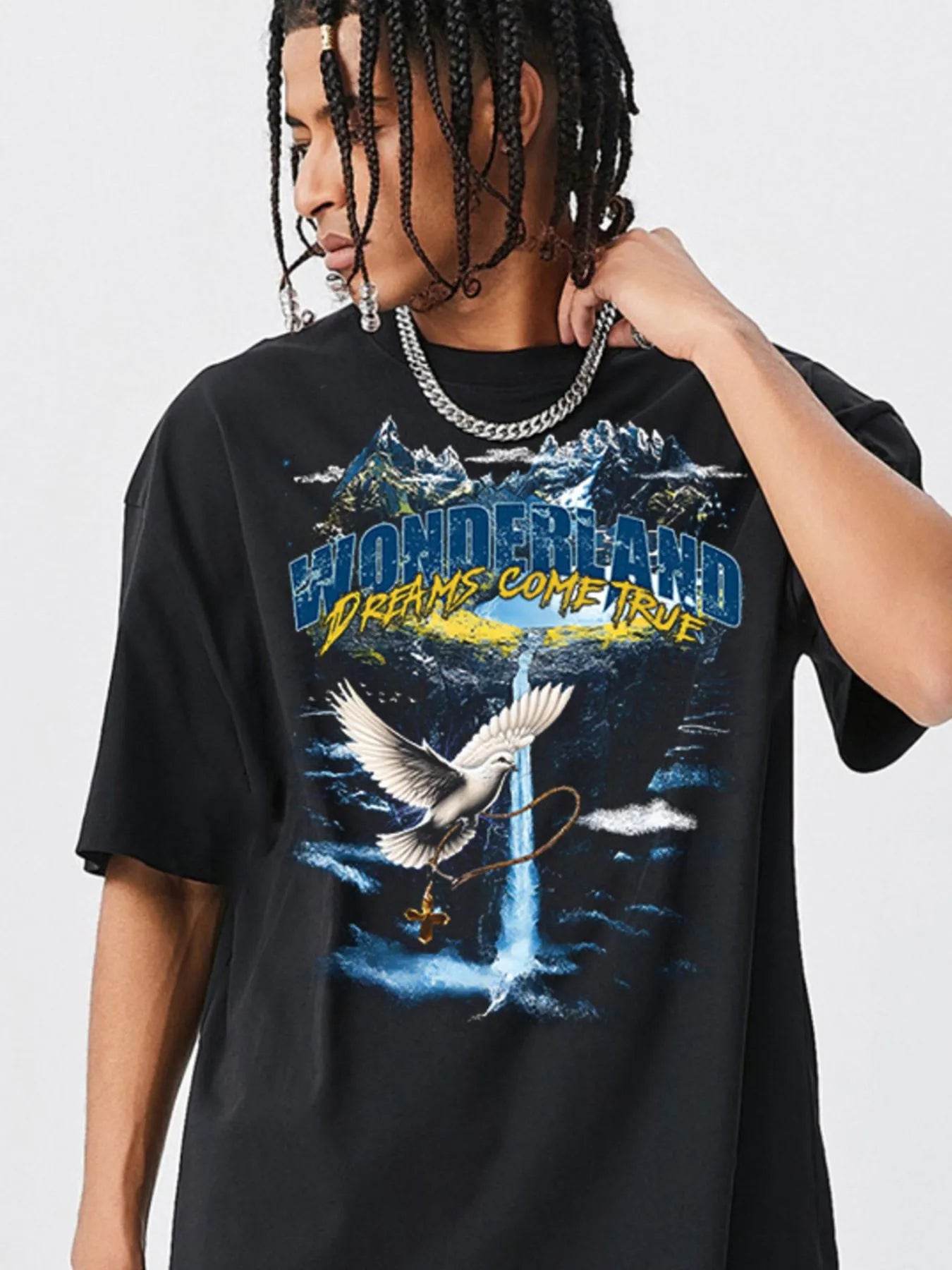 Men's Graphic Round Neck Short Sleeve T-Shirt - Tredona LLC