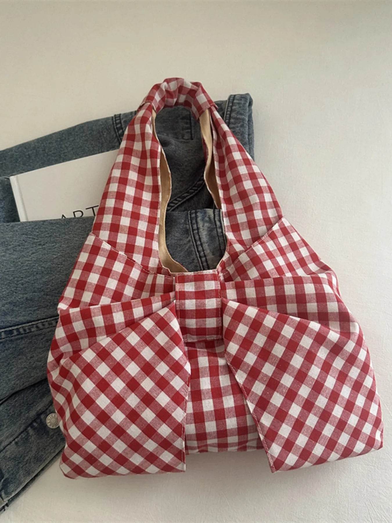 Ruched Bow Shoulder Bag - Tredona LLC