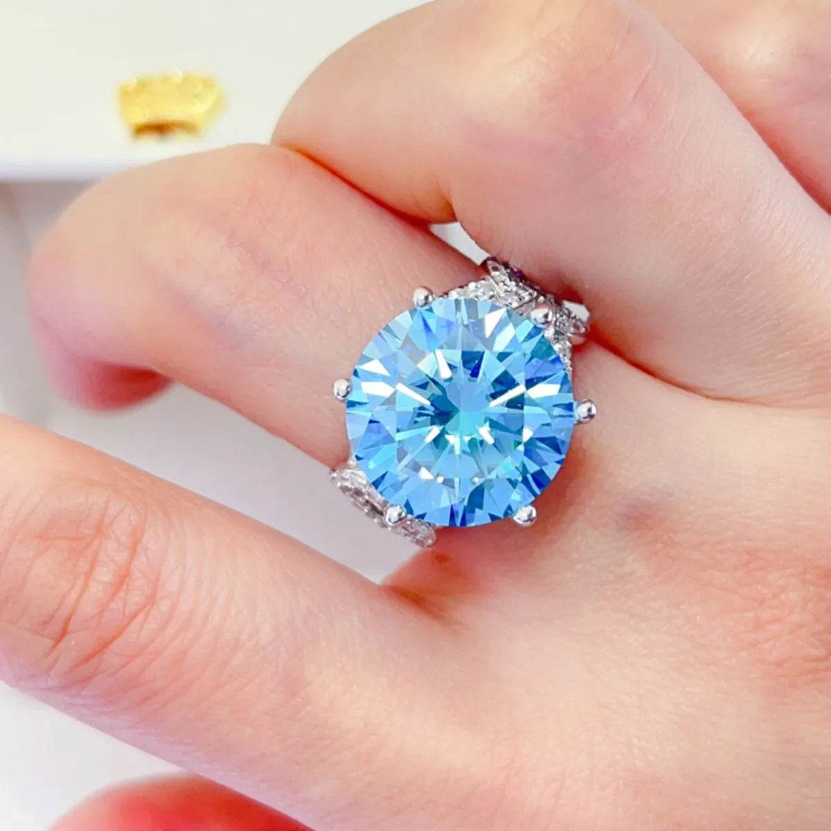10 Carat Moissanite 925 Sterling Silver Ring - Tredona LLC