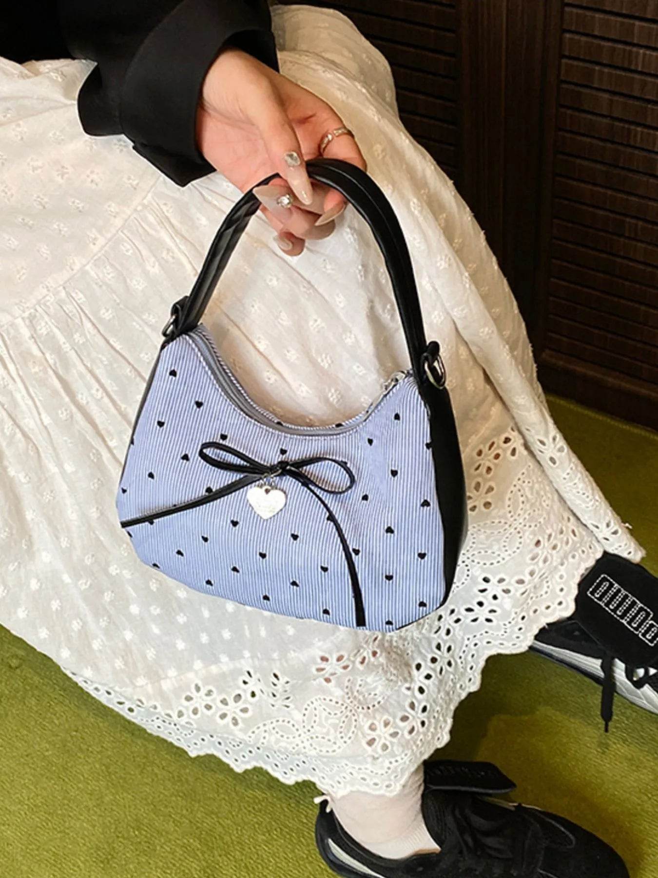 Printed Bow Shoulder Bag - Tredona LLC