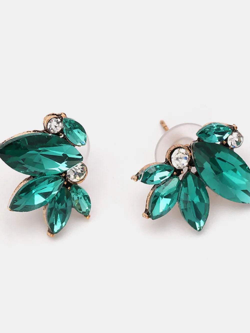 Alloy Rhinestone Flower Stud Earrings - Tredona LLC