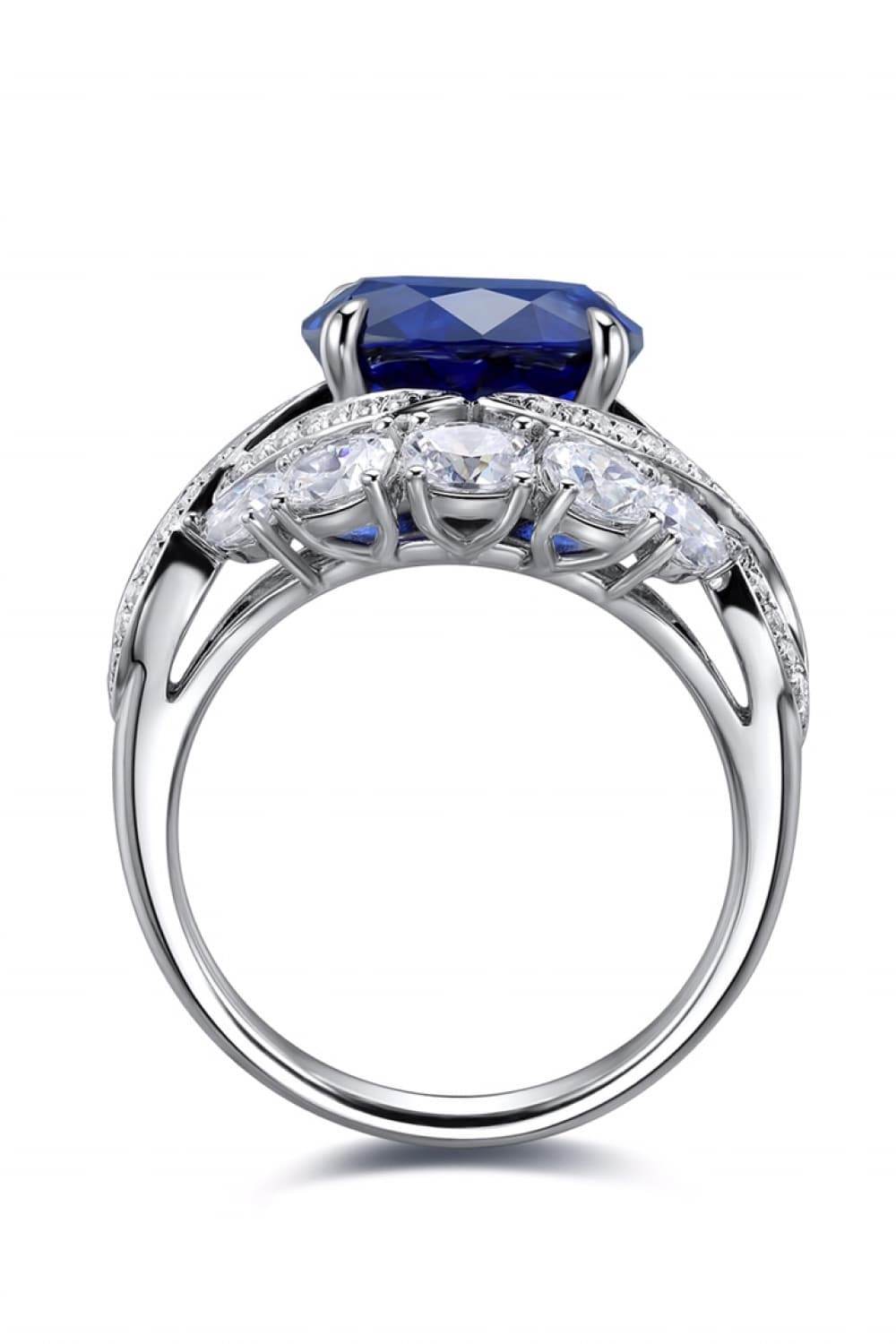 5 Carat Lab-Grown Sapphire Platinum-Plated Ring - Tredona LLC