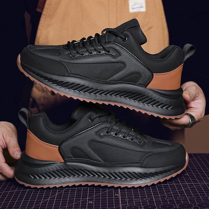 Men's Platform Lightweight Soft Sole Sports Leather Casual Sneakers - Tredona LLC
