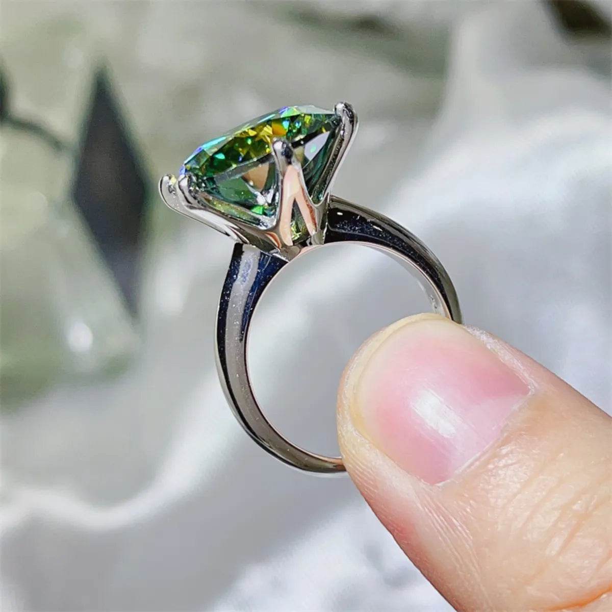 10 Carat Moissanite 925 Sterling Silver Ring - Tredona LLC