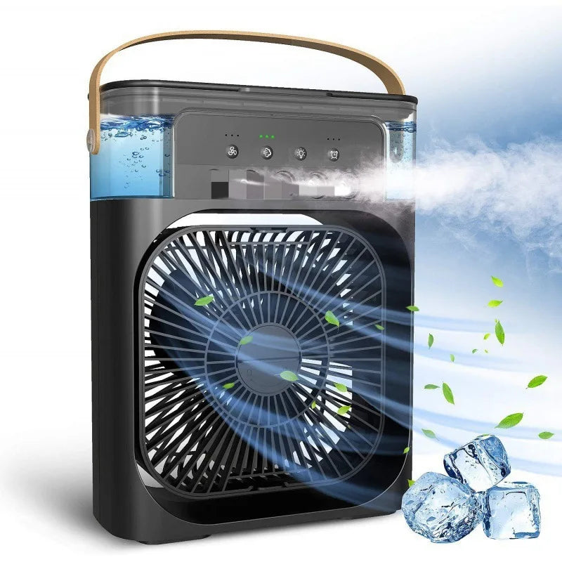 3 In 1 Fan Air Conditioners Portable USB Electric Fan LED Night Light Water Mist Fan Table Air Humidifier For Home Summer Cooler