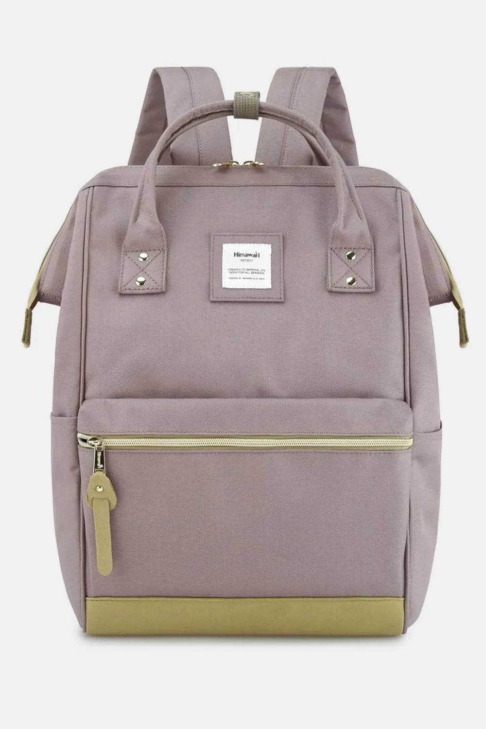 Himawari Contrast Waterproof Canvas Backpack Bag with Side Pockets - Tredona LLC
