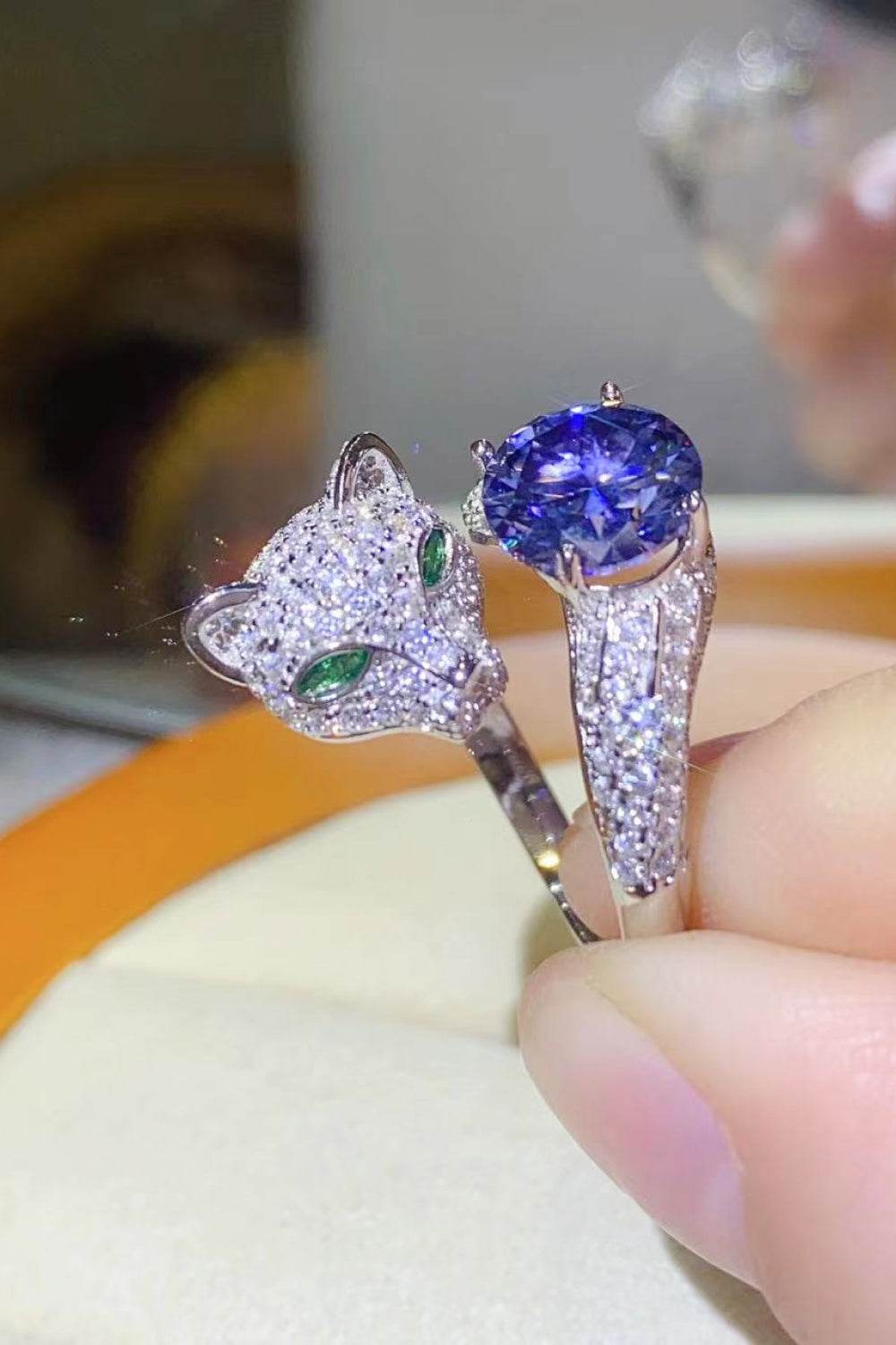 2 Carat Moissanite Adjustable Animal Bypass Ring - Tredona LLC
