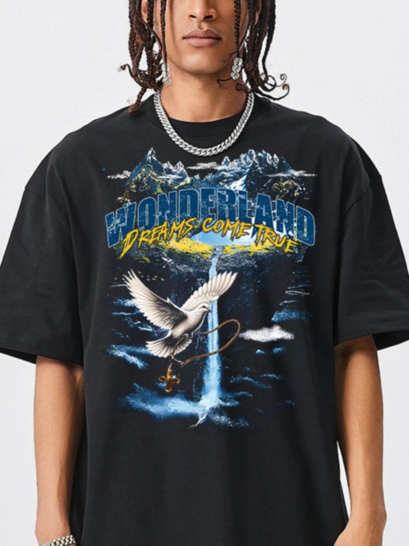 Men's Graphic Round Neck Short Sleeve T-Shirt - Tredona LLC