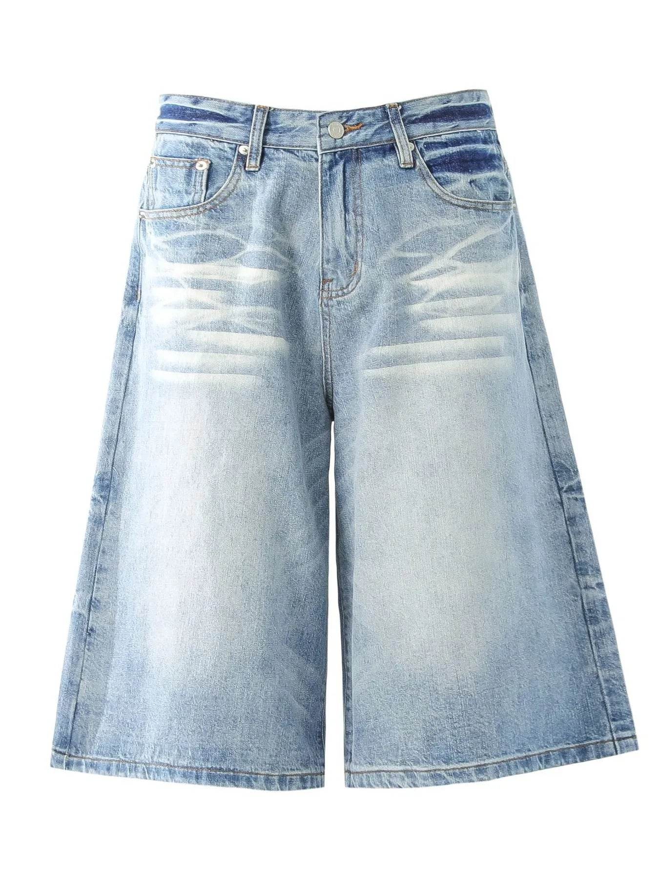 Men's Wide-Leg Denim Shorts - Tredona LLC