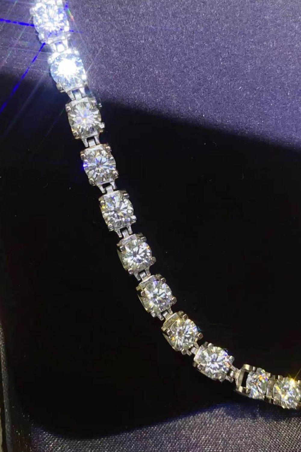 10 Carat Moissanite Platinum-Plated Bracelet - Tredona LLC