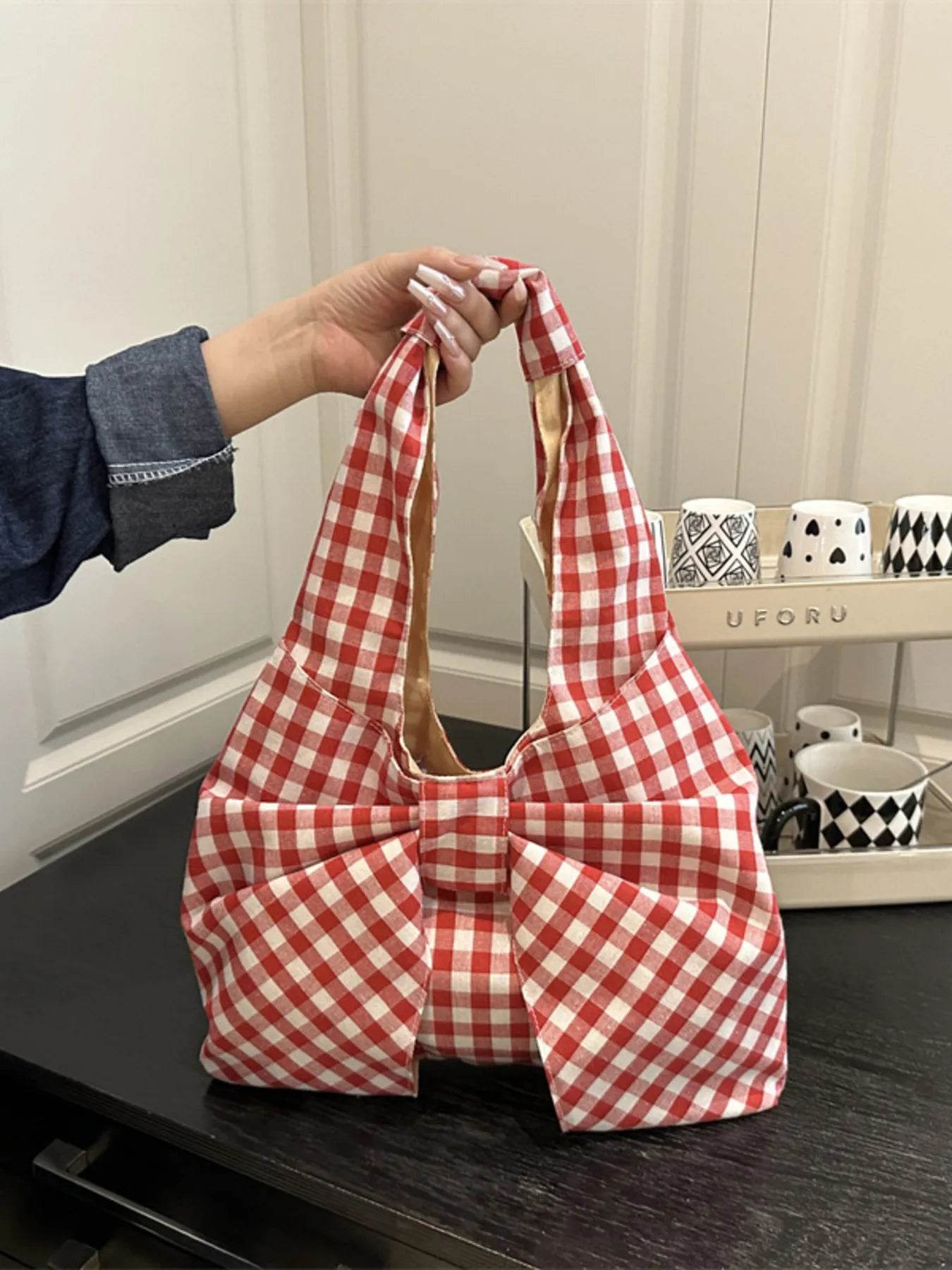 Ruched Bow Shoulder Bag - Tredona LLC