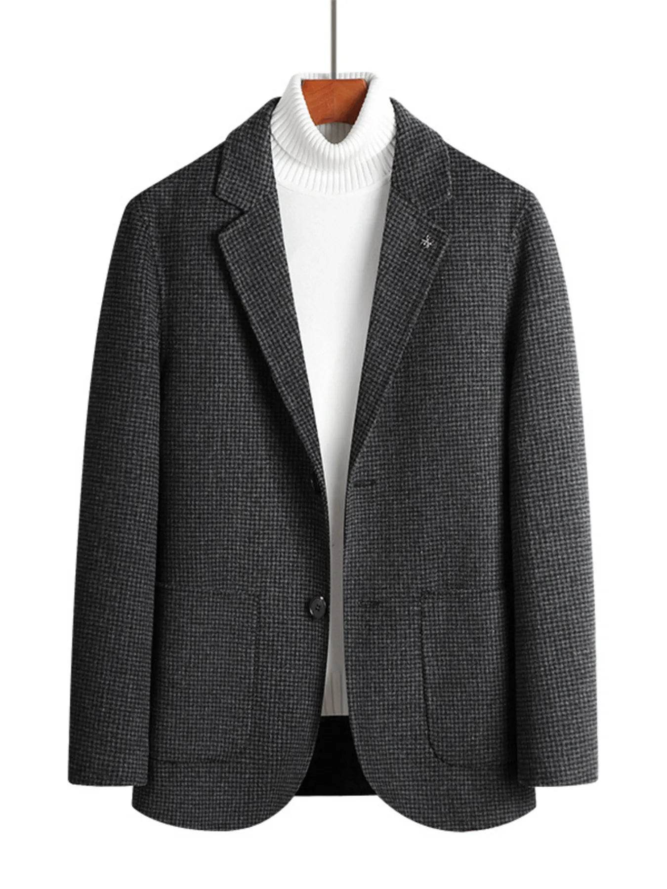 Men's Plus Size Lapel Collar Long Sleeve Blazer - Tredona LLC