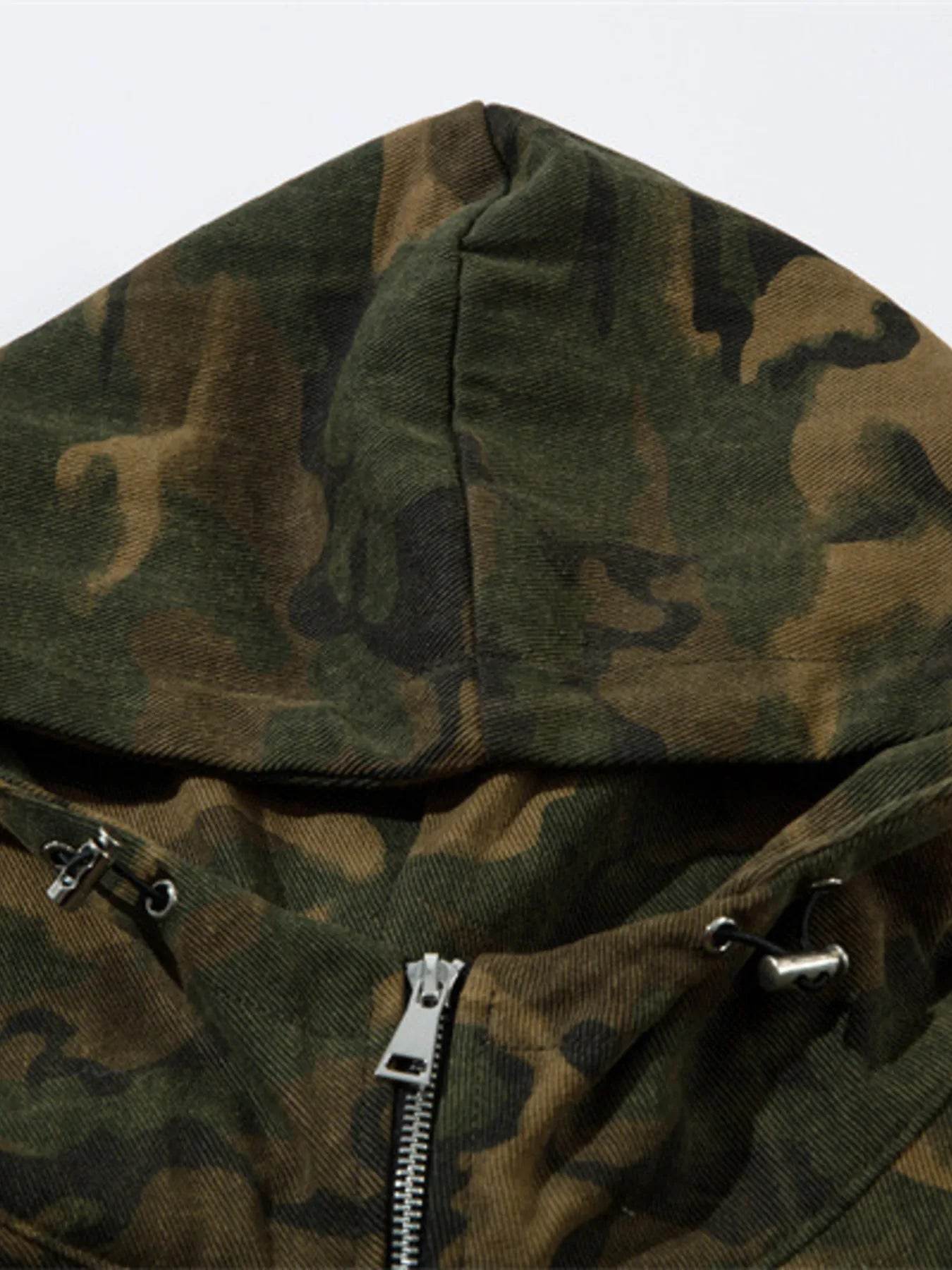 Men's Camouflage Zip Up Hooded Windbreaker Jacket - Tredona LLC
