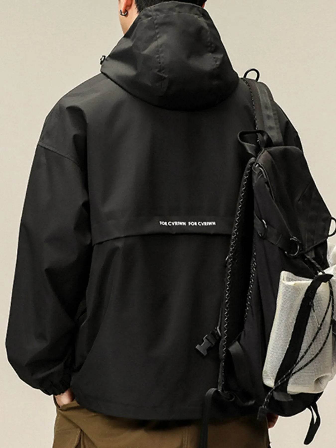 Men's Plus Size Long Sleeve Hooded Jacket - Tredona LLC