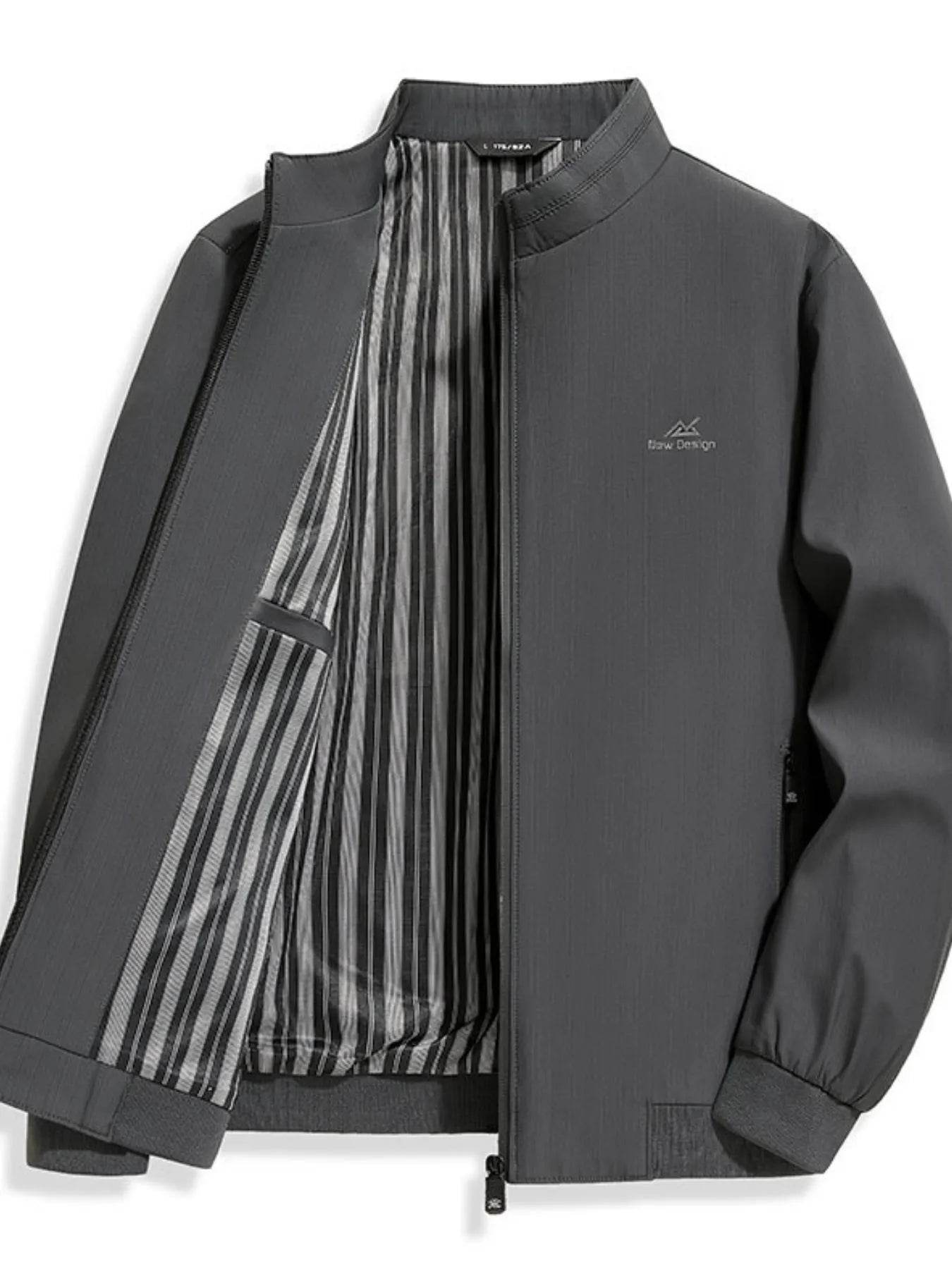 Men's Plus Size Zip Up Long Sleeve Jacket - Tredona LLC