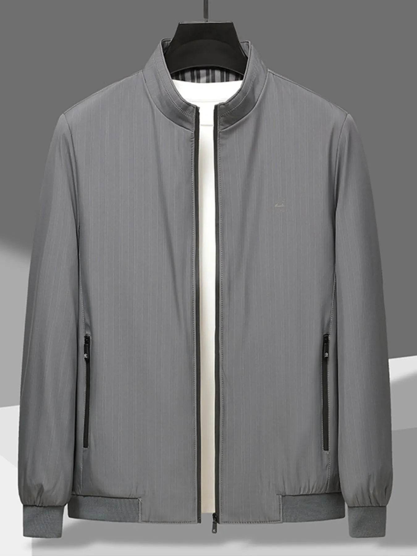 Men's Plus Size Zip Up Long Sleeve Jacket - Tredona LLC