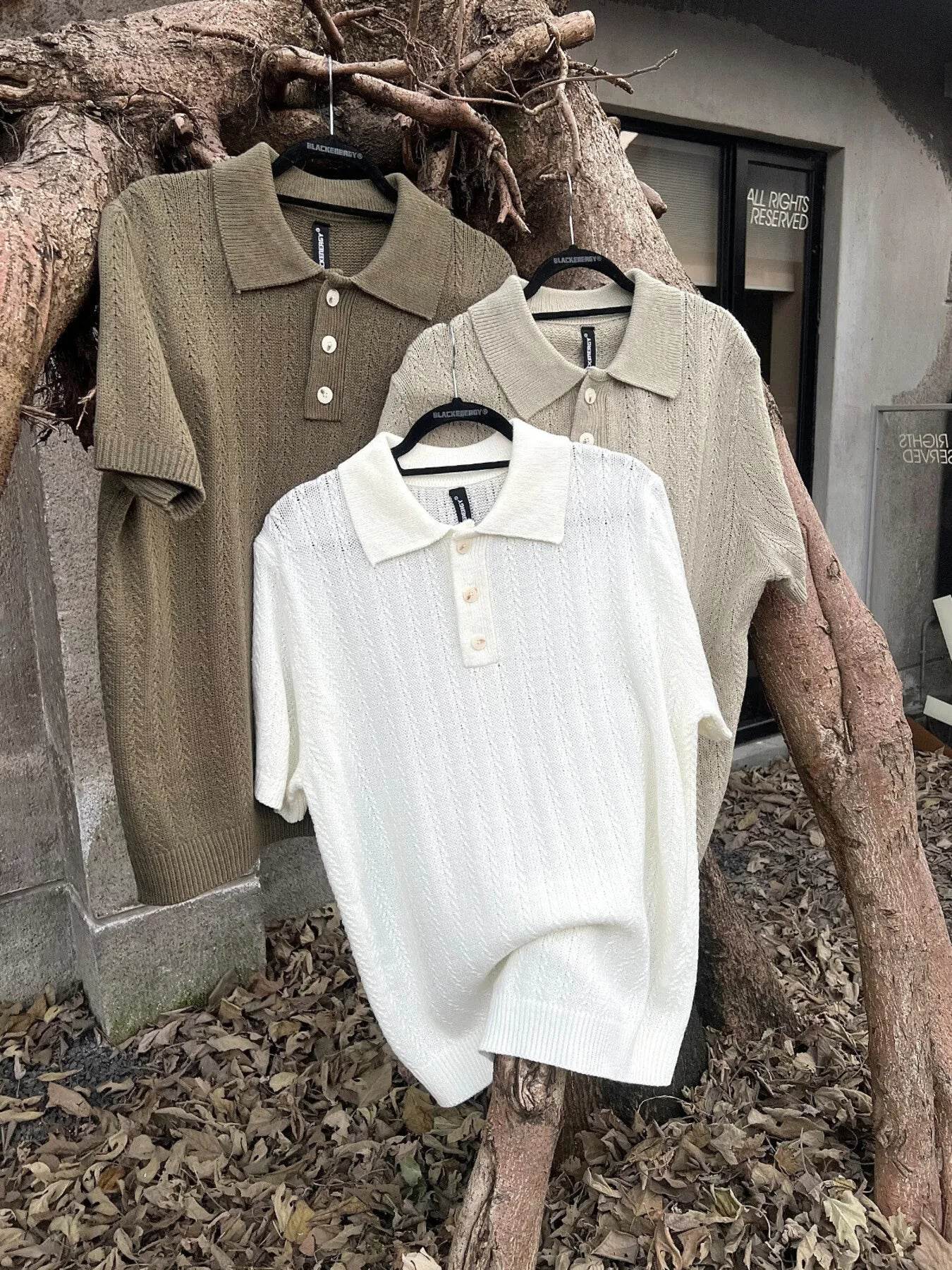Men's Button Detail Short Sleeve Polo - Tredona LLC