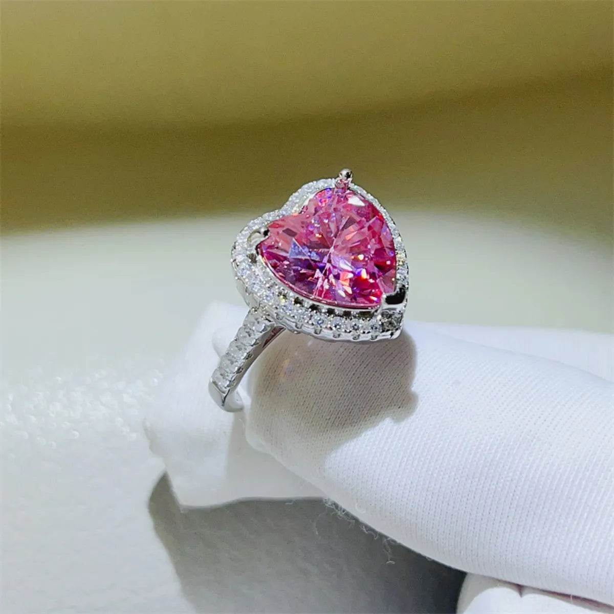 5 Carat Moissanite 925 Sterling Silver Heart Ring - Tredona LLC