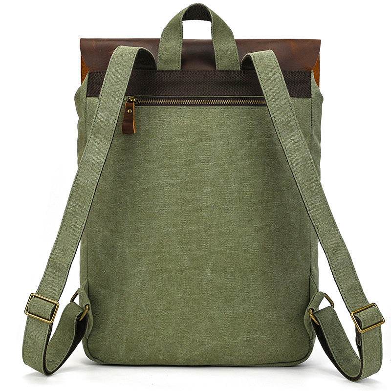 New Canvas Leather Large Capacity Backpack - Tredona LLC